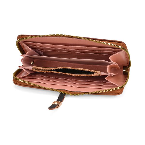 2-teiliges Geldb&ouml;rsen-Set im Krokopr&auml;gungs-Design, Lange Geldb&ouml;rse 20x10x3cm und Bifold-Geldb&ouml;rse 12x9x3,5cm, Braun image number 5