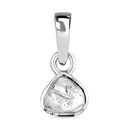 Handgearbeiteter Polki-Diamant-Anhänger. 925 Silber platiniert ca. 0.15 ct
