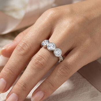 EVER TRUE Moissanit Ring 316L Edelstahl (Gr&ouml;&szlig;e 17.00) ca. 1,39 ct