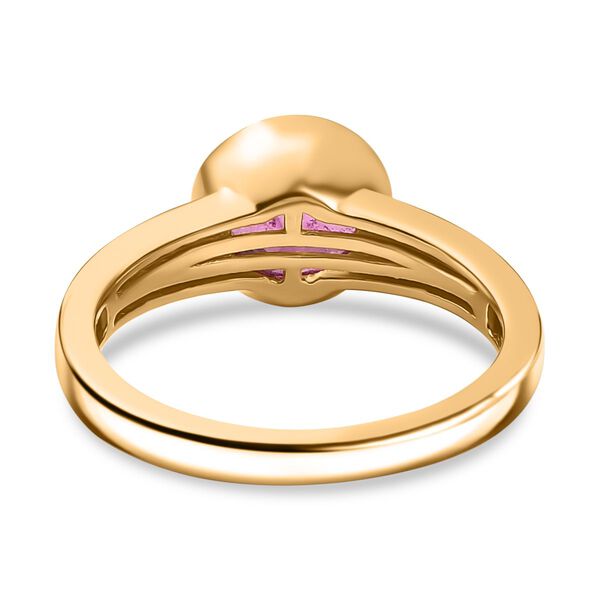 AAA Ilakaka Rosa Saphir (Fissure gef&uuml;llt) Ring 925 Silber 750 Gelbgold Vermeil (Gr&ouml;&szlig;e 18.00) ca. 2,00 ct image number 5