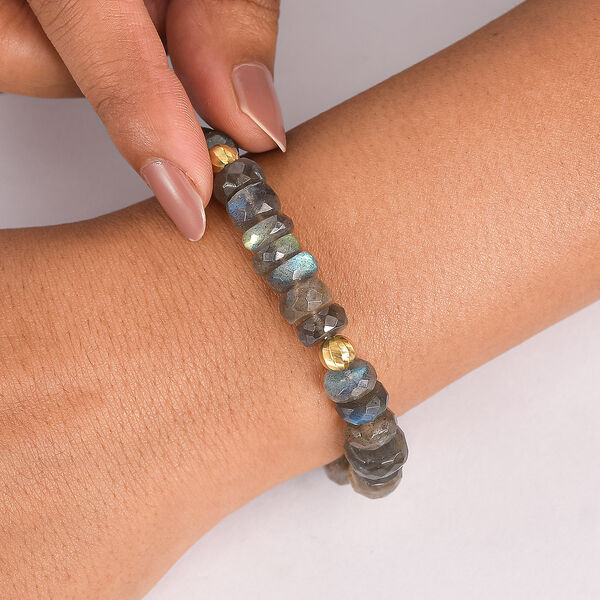 D'Joy AAA Labradorit Armband ca. 19 cm + 5 cm Extender, 925 Silber 750 Gelbgold Vermeil ca. 90,00 ct. image number 3