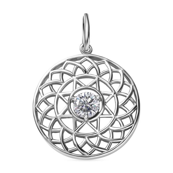 Moissanit Anh&auml;nger, 925 Silber rhodiniert, 0,44 ct.