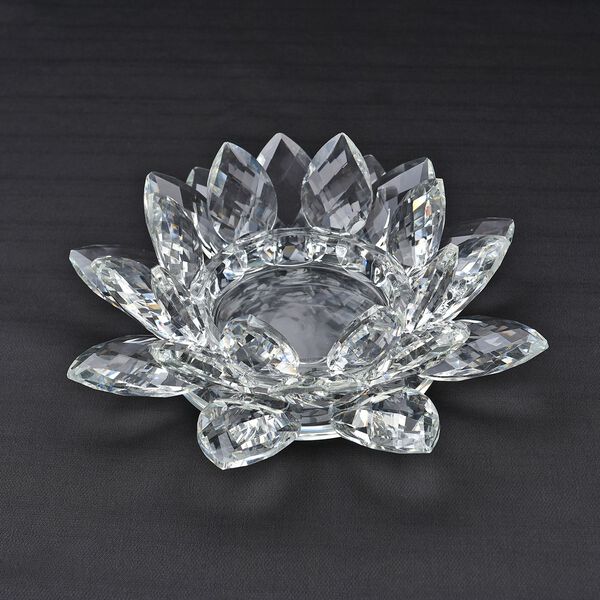 The 5th Season - Lotus-Kristall-Kerzenhalter, L25.5&times;W25&times;H11cm, Transparent image number 2