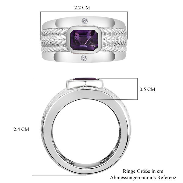 Afrikanischer Amethyst und weißer Zirkon-Ring - 1,05 ct. image number 7