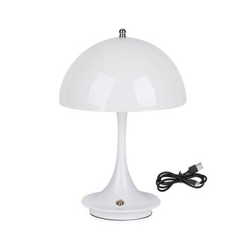 Kabellose Retro Pilz- Designerlampe  mit 3 Lichteinstellungen, wei&szlig;