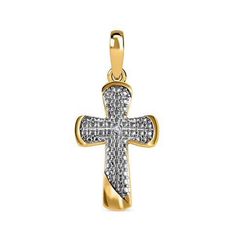 Weißer Diamant Anhänger, 925 Silber vergoldet ca. image number 0
