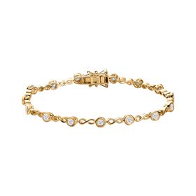 Moissanit Armband ca. 19 cm 925 Silber 750 Gelbgold Vermeil ca. 1,50 ct.