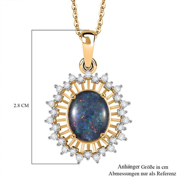 D&rsquo;Joy Boulder Opal Triplett und Zirkon Anh&auml;nger mit 50cm Kette - 2,94 ct. image number 6