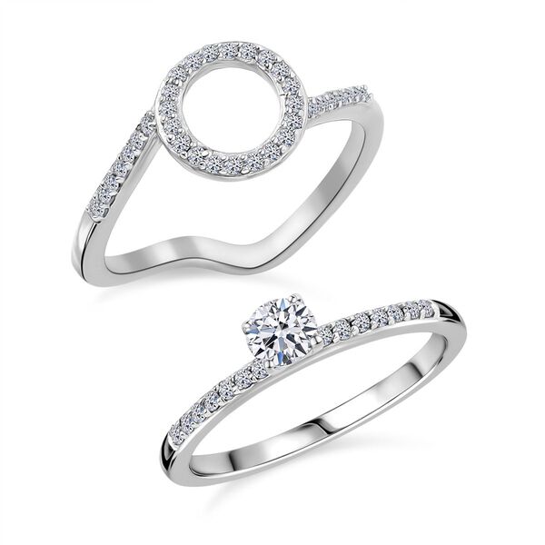 LUXURIANT DIAMOND - Lab Grown Diamant SI-GH SGL zertifiziert Schmuckset 925 Silber rhodiniert (Größe 18) ca. 0,50 ct. image number 4