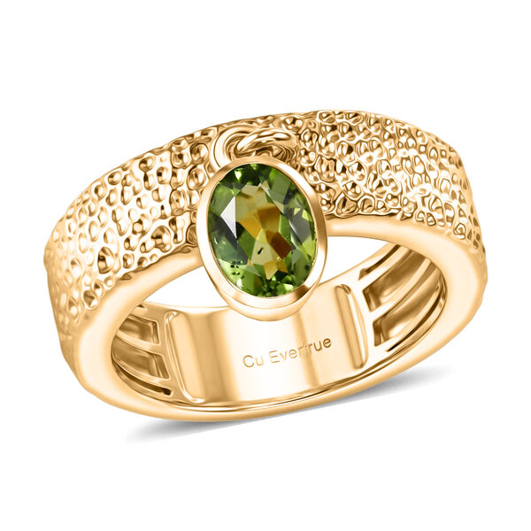 EVER TRUE Nat&uuml;rlicher Peridot Ring 950 Kupfer (Gr&ouml;&szlig;e 17.00) ca. 0.73 ct image number 3