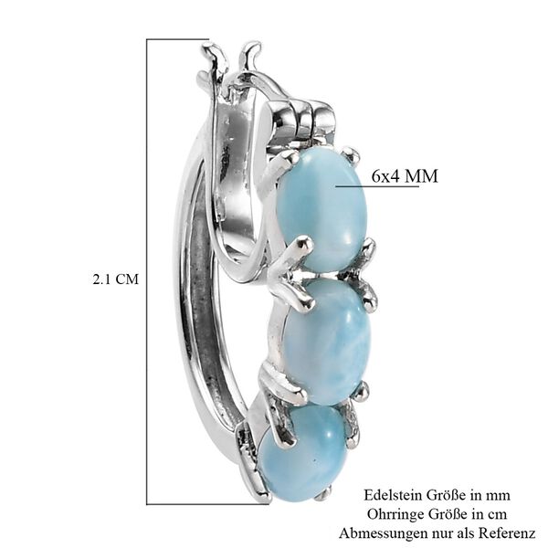 larimar Creolen 925 Silber platiniert ca. 2,69 ct image number 5