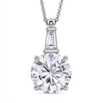 D'Joy Moissanit Anh&auml;nger mit Kette ca. 50 cm 925 Silber Rhodiniert ca. 3.78 ct