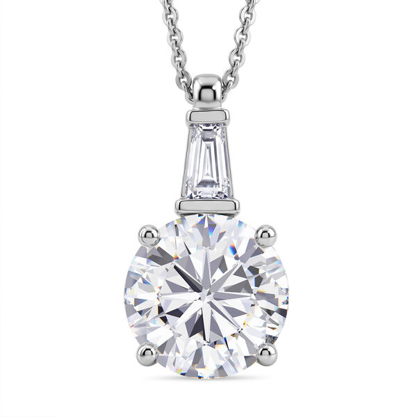 D'Joy Moissanit Anh&auml;nger mit Kette ca. 50 cm 925 Silber Rhodiniert ca. 3.78 ct