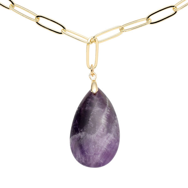 Afrikanischer Amethyst Halskette 50 cm Messing ca. 43.00 ct image number 3