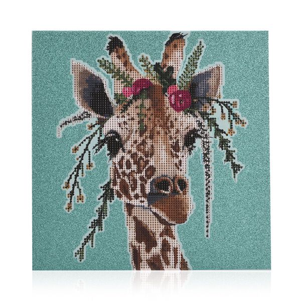 DIY Diamond Painting Leinwand, Mandala-Giraffe, mehrfarbig mit Glitzerakzenten, 29x29cm image number 3