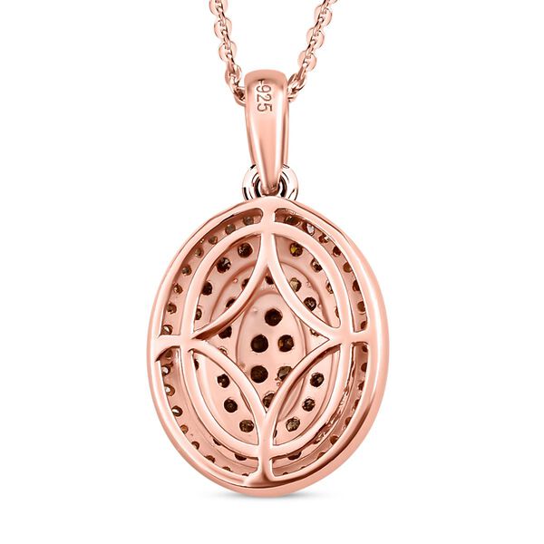 Nat&uuml;rlicher Champagner Diamant-Anh&auml;nger mit Kette, 925 Silber Ros&eacute;gold Vermeil ca. 0.75 ct image number 5