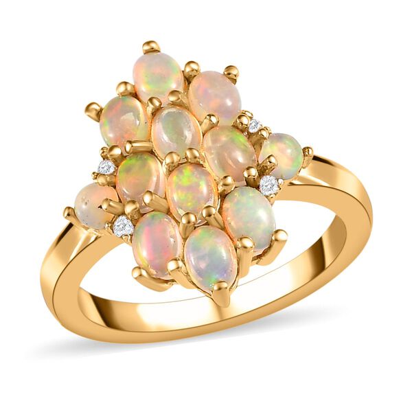 Natürlicher, äthiopischer Welo Opal und Zirkon-Ring - 1,32 ct. image number 4