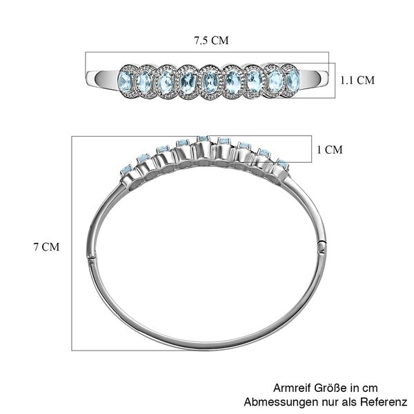 Himmelblauer Topas Armreif ca. 19 cm 316L Edelstahl ca. 4.86 ct image number 5