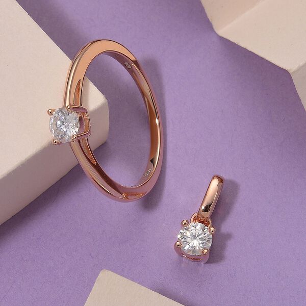 D'Joy GRA zertifiziertes Moissanit Schmuckset, 925 Silber rosévergoldet - 2 ct. image number 2