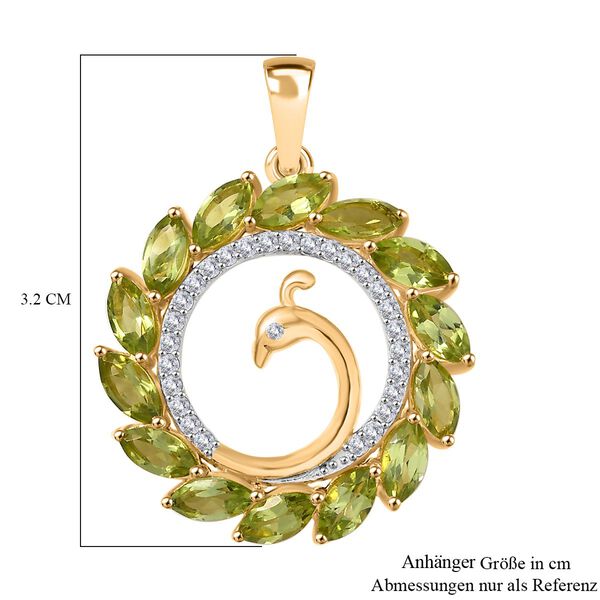 Nat&uuml;rlicher Peridot und Zirkon Anh&auml;nger - 3,95 ct. image number 6