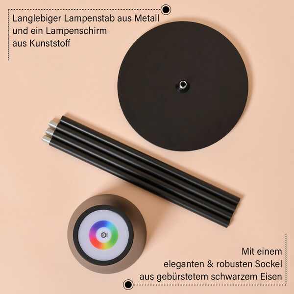 Kabellose Stehlampe mit Touch-Steuerung, Schwarz, 18x118 cm image number 2