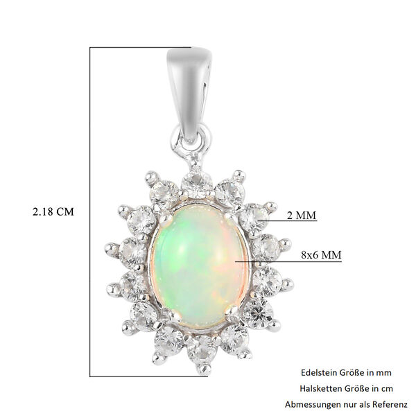 Natürlicher Äthiopischer Opal und Zirkon Halo Anhänger 925 Silber Platin-Überzug ca. 1,40 ct image number 7