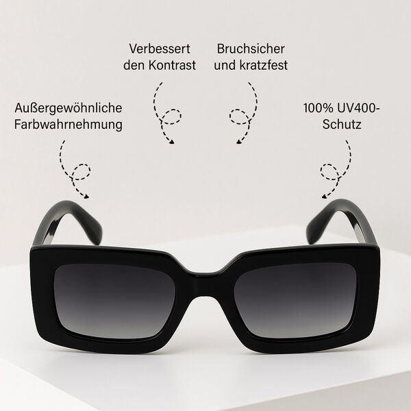 Sole und Luce - Swiss Eyewear - Transparente Polarisierende Damen Sonnenbrille, Schwarz image number 2