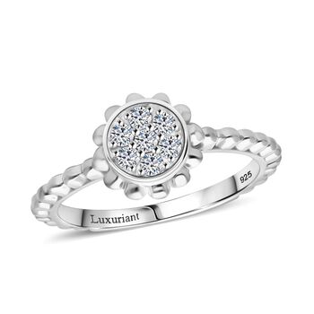 LUXURIANT SI-GH Labor Diamant Ring, 925 Silber rhodiniert - 0,15 ct.