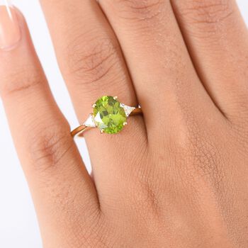 D'Joy Peridot und Moissanit Ring - 2,95 ct.