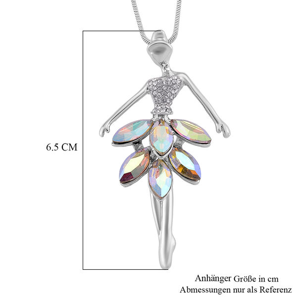 Mystischer Wei&szlig;er Kristall, Wei&szlig;er Kristall Anh&auml;nger mit Kette ca. 63.5 cm + 5 cm Extender image number 6