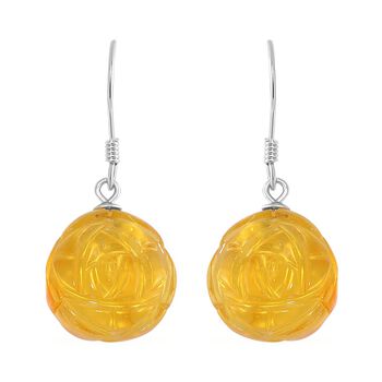 Nat&uuml;rlicher Bernstein Ohrringe, 925 Silber rhodiniert