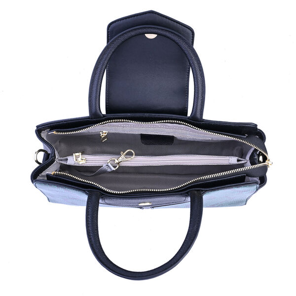 Handtasche aus 100% echtem Leder, Schlangenmuster, Smaragdgr&uuml;n image number 6