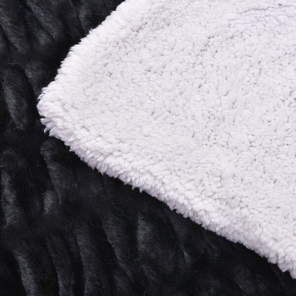 Serenity Night: Luxusdecke aus Kunstfell, Schwarz image number 8
