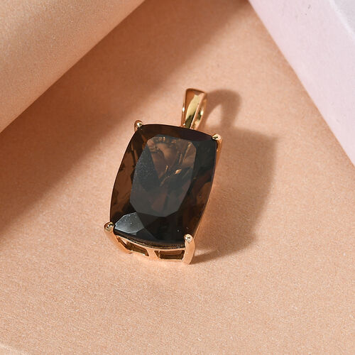 Rauchquarz Anhänger 925 Silber vergoldet ca. 6,52 ct image number 1