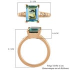 Pfau Triplett Quarz und Zirkon Ring 925 Silber vergoldet (Größe 20.00) ca. 2,80 ct image number 6