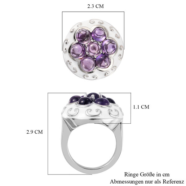 Afrikanischer Amethyst Ring Messing platiniert  ca. 3,88 ct image number 7