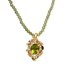 Peridot, Citrin Schmuckset 925 Silber 750 Gelbgold Vermeil ca. 23,84 ct.
