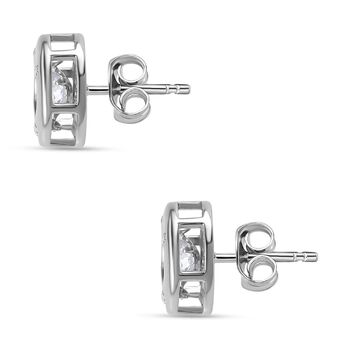 Moissanit Ohrringe, 925 Silber rhodiniert - 0,58 ct.