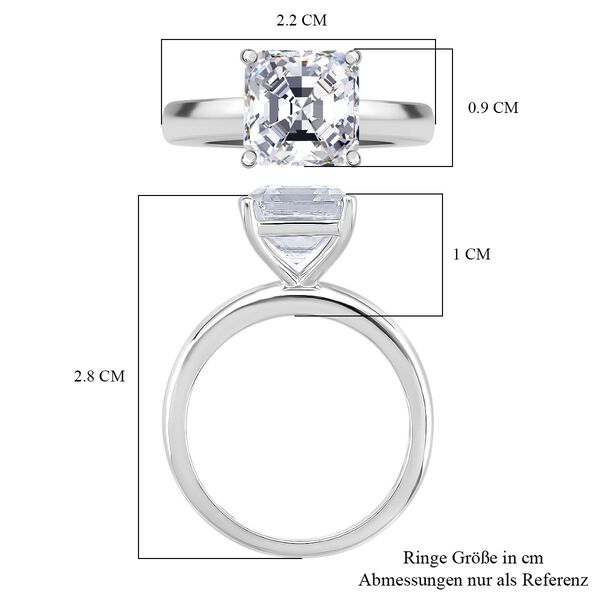 RADIANTA GRA zertifiziert Moissanit (D-VVS) Ring 925 Silber rhodiniert (Größe 16.00) ca. 3.00 ct image number 7