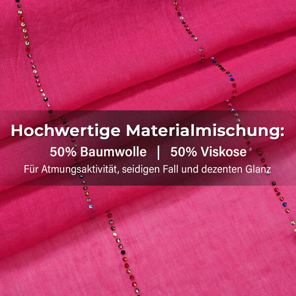Perlenverzierter Schal, 50% Baumwolle 50% Viskose, 180x90cm, Rosa image number 4