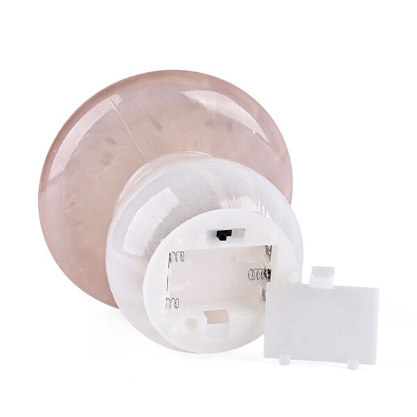 LIVMORE Glas Nachtlicht in Pilzform mit LED Lichterkette, 13,5x13,5x15,5cm, Braun image number 4