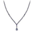 Tansanit Halskette ca. 45 cm 925 Silber platiniert ca. 5.02 ct