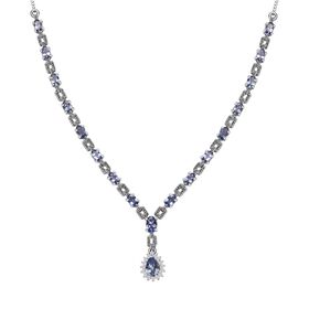 Tansanit und Zirkon 45cm Halskette - 5,02 ct.