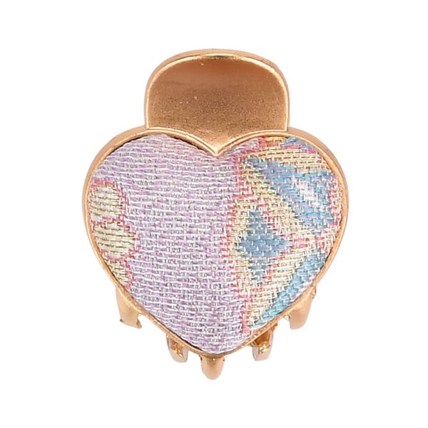 LA MAREY 2er-Set Brokat Seiden-Haarspangen und Ohrringe, Cremewei&szlig; image number 5