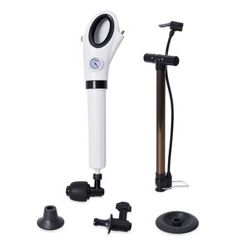 Manueller Druckluft-Abflussreiniger mit 4 Aufs&auml;tzen, f&uuml;r Toilettenabfl&uuml;sse, Waschbecken im Bad & Sp&uuml;lbecken