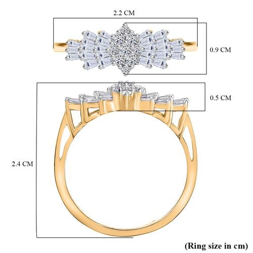 LUXURIANT DIAMOND - Lab Grown Diamant SI-GH Ring 925 Silber 750 Gelbgold Vermeil (Größe 16.00) ca. 0.50 ct image number 6
