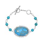 Blaues Türkis Armband ca. 16.5 cm Messing ca. 35.09 ct