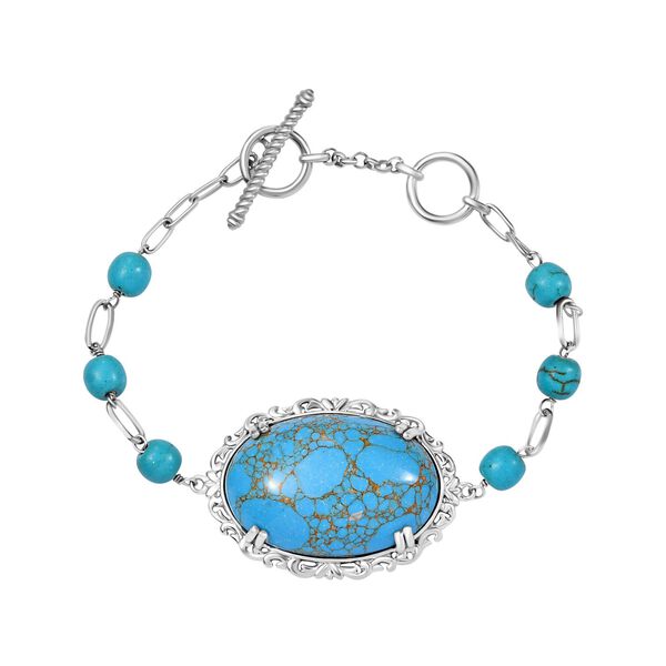 Blaues Türkis Armband, 16,5 cm - 35,09 ct. image number 0