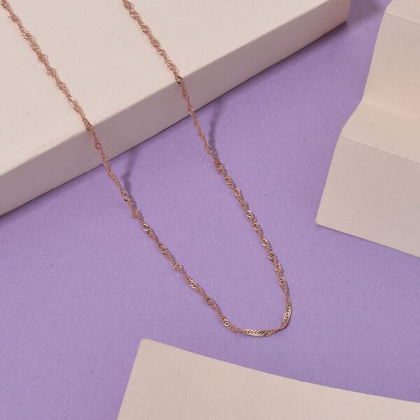 Singapur 925 Silber ros&eacute;vergoldet Kette ca. 45 cm image number 2