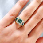 Grandidierit und Zirkon-Ring, 925 Silber Gelbgold Vermeil  ca. 1,58 ct image number 2